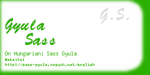 gyula sass business card